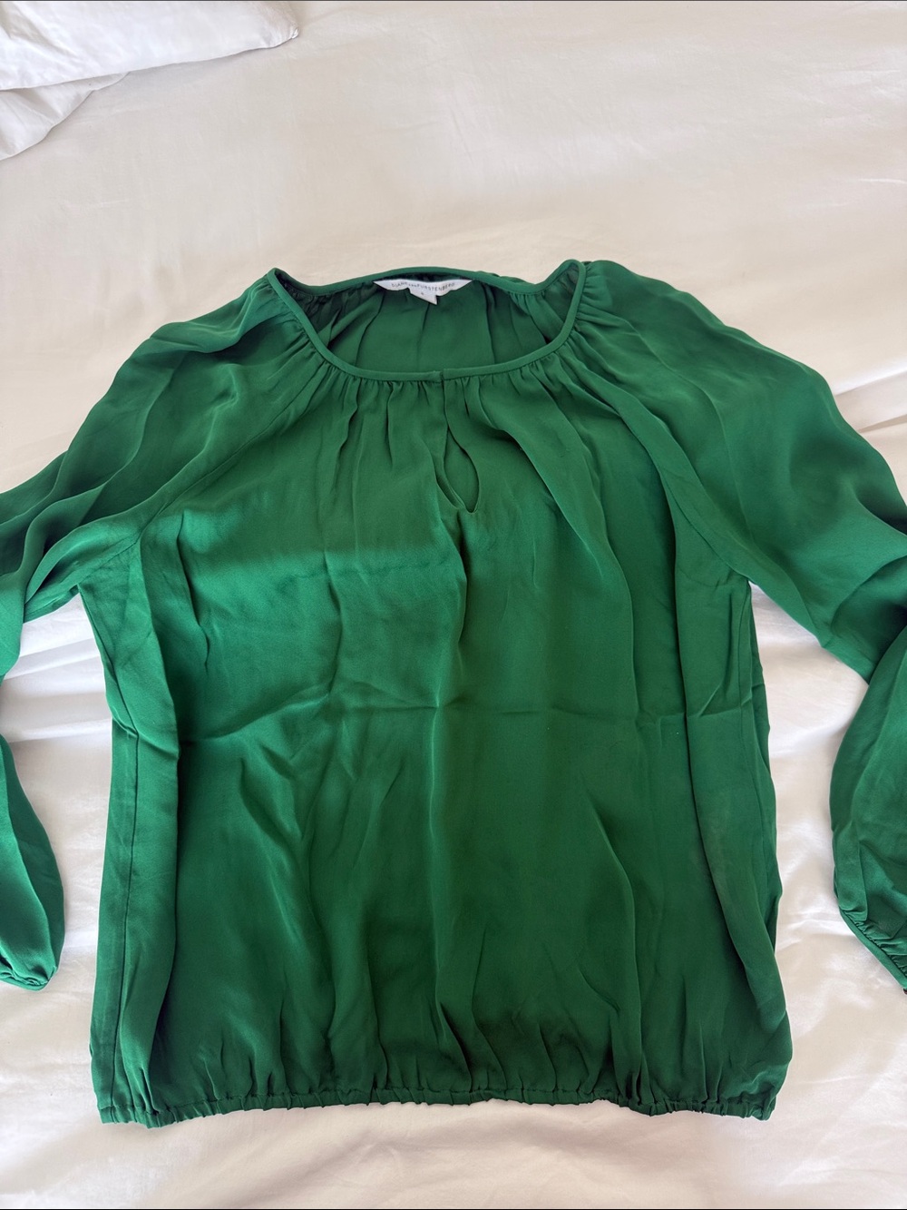 Diane Von Furstenberg Emerald Green Silk Blouse